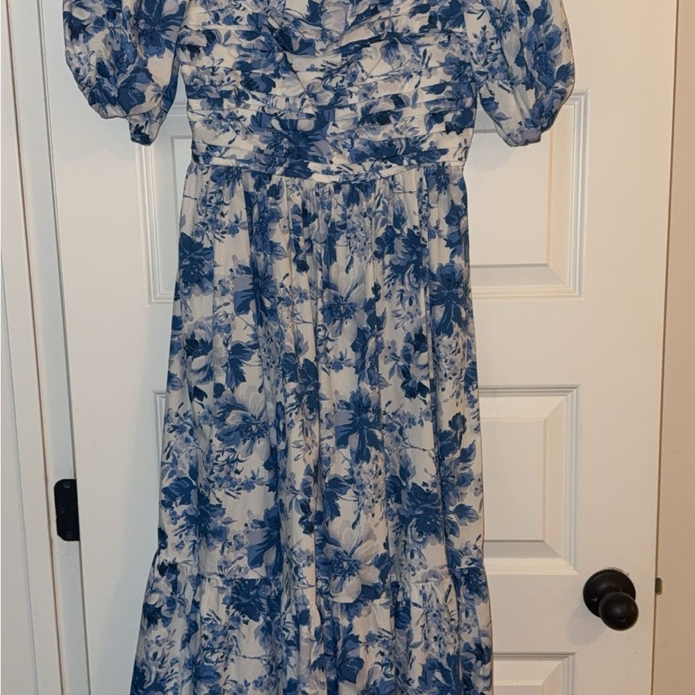 Abercrombie & Fitch Emerson Poplin Puff Sleeve Midi Dress Large